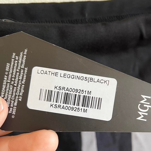 Killstar X Wednesday addams black ang gray leggings - Picture 3 of 5